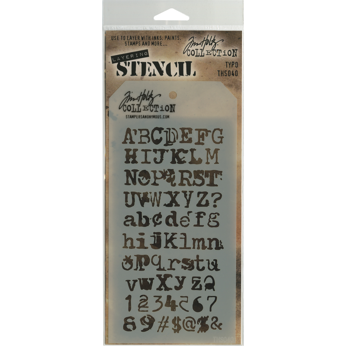 Bild von Tim Holtz Layered Stencil 4.125"X8.5"-Typo