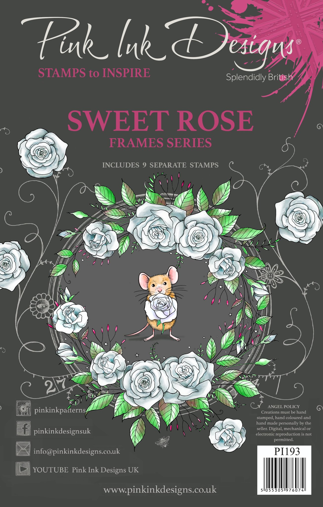 Bild von Pink Ink Designs 6"X8" Clear Stamp Set-Sweet Rose