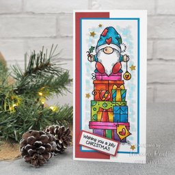 Bild von Woodware Clear Stamp 8"X2.6"-Singles Gnome Gifts