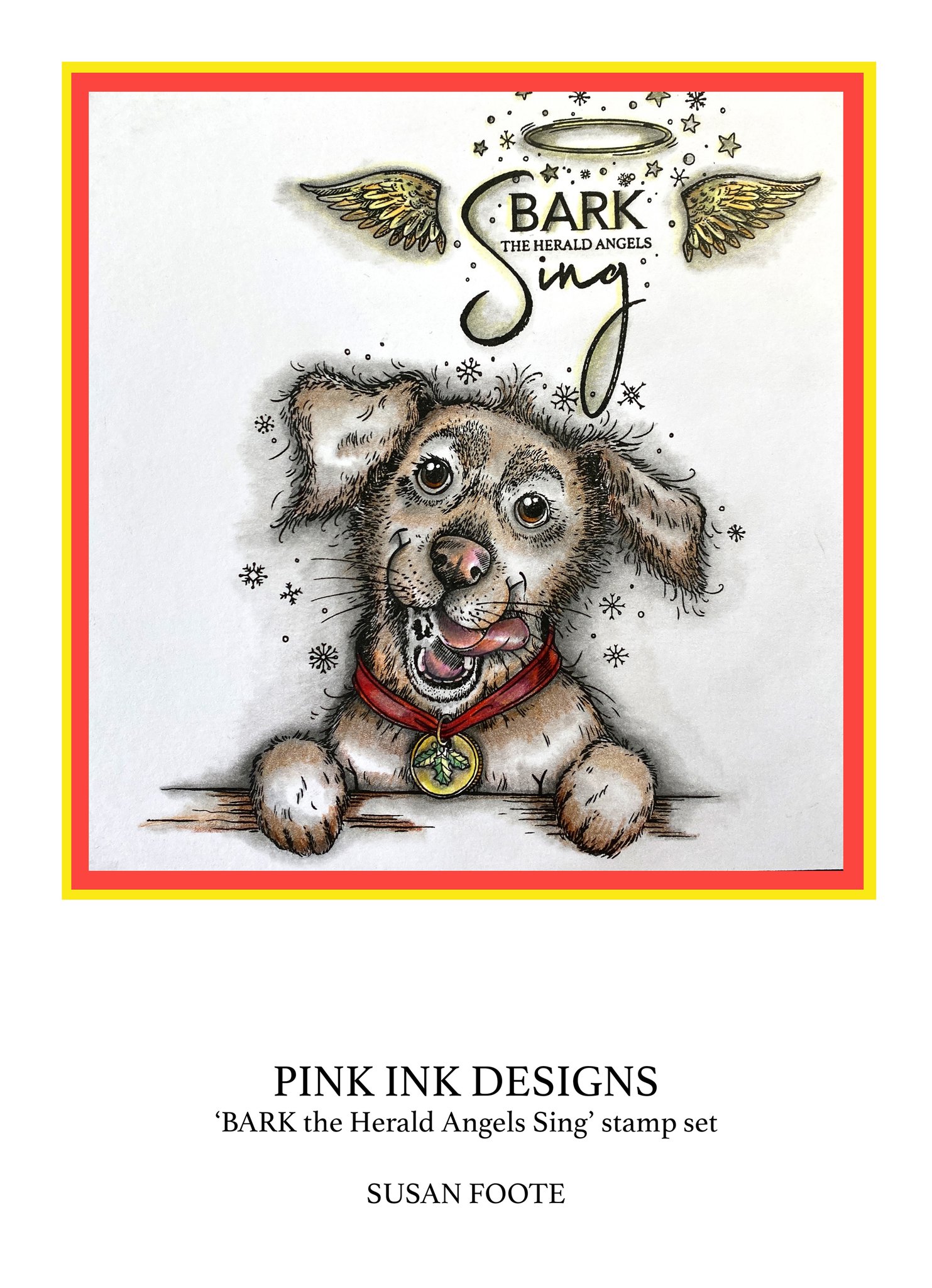 Bild von Pink Ink Designs 6"X8" Clear Stamp Set-Bark The Herald Angels Sing