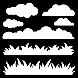 Bild von Woodware Stencil 6"X6"-Grass & Clouds
