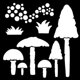 Bild von Woodware Stencil 6"X6"-Mushrooms