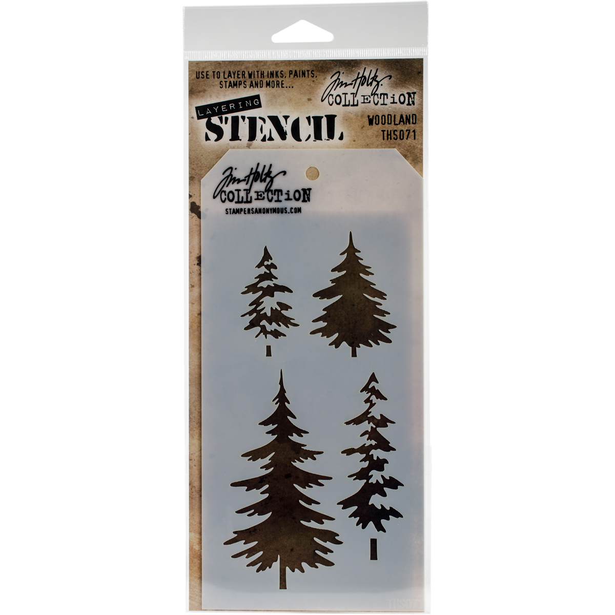 Bild von Tim Holtz Layered Stencil 4.125"X8.5"-Woodland