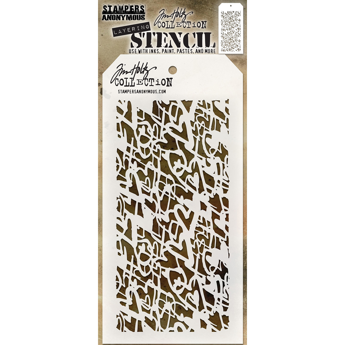 Bild von Tim Holtz Layered Stencil 4.125"X8.5"-Heartstruck