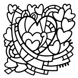 Bild von Woodware 6"X6" Stencil-Heart Window