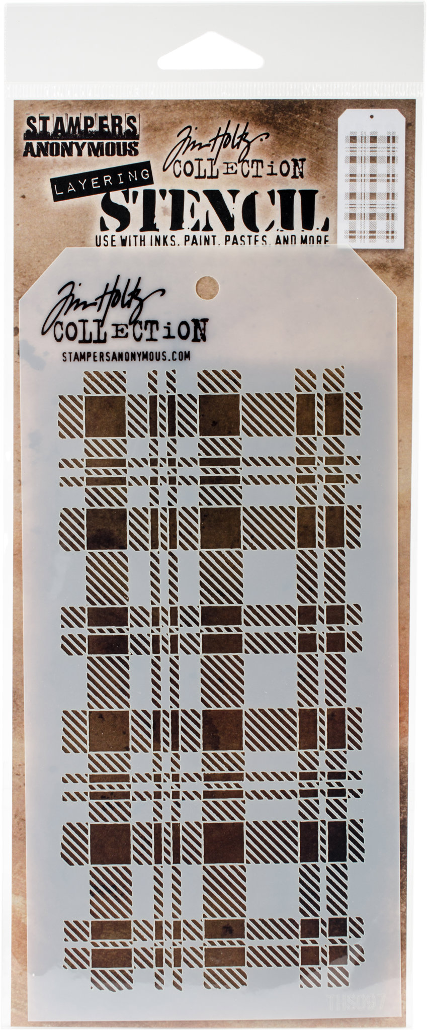 Bild von Tim Holtz Layered Stencil 4.125"X8.5"-Plaid