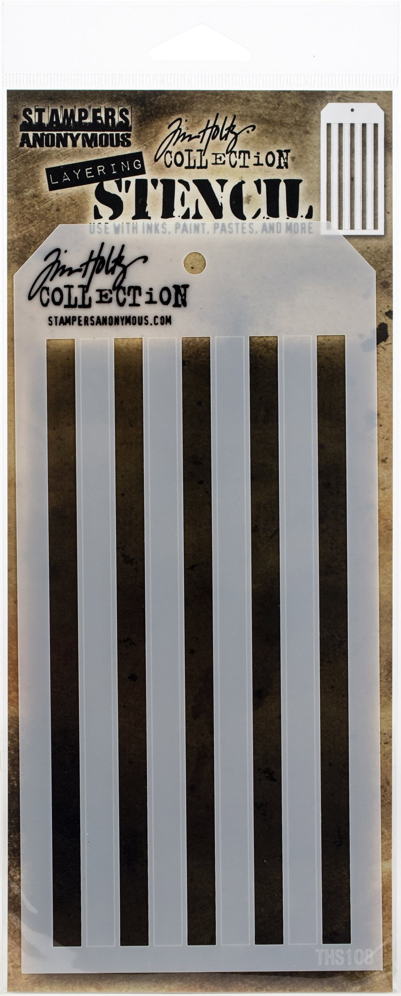 Bild von Tim Holtz Layered Stencil 4.125"X8.5"-Shifter Stripes