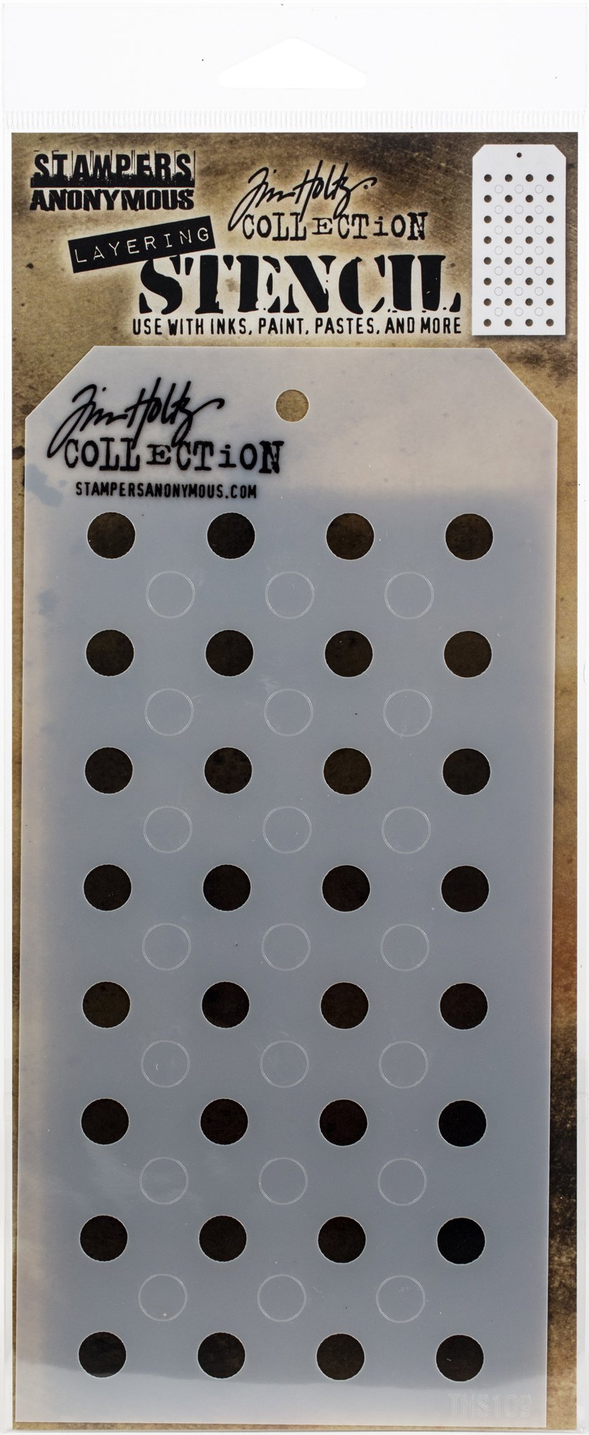 Bild von Tim Holtz Layered Stencil 4.125"X8.5"-Shifter Dots