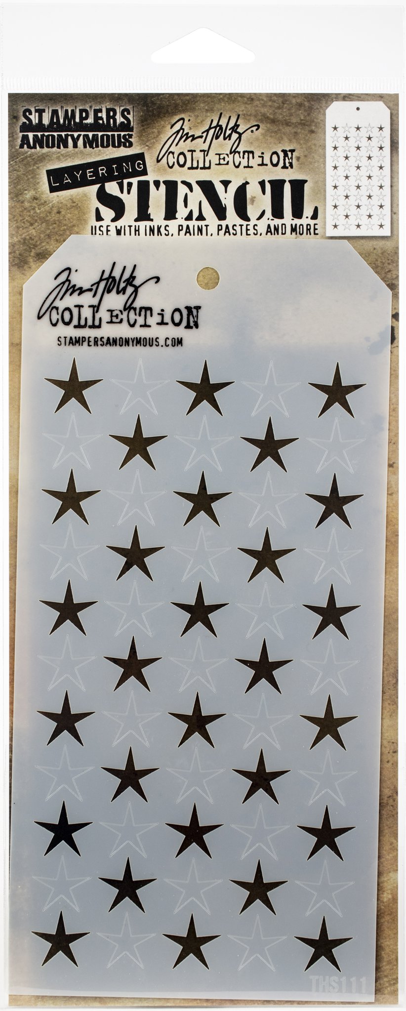 Bild von Tim Holtz Layered Stencil 4.125"X8.5"-Shifter Stars
