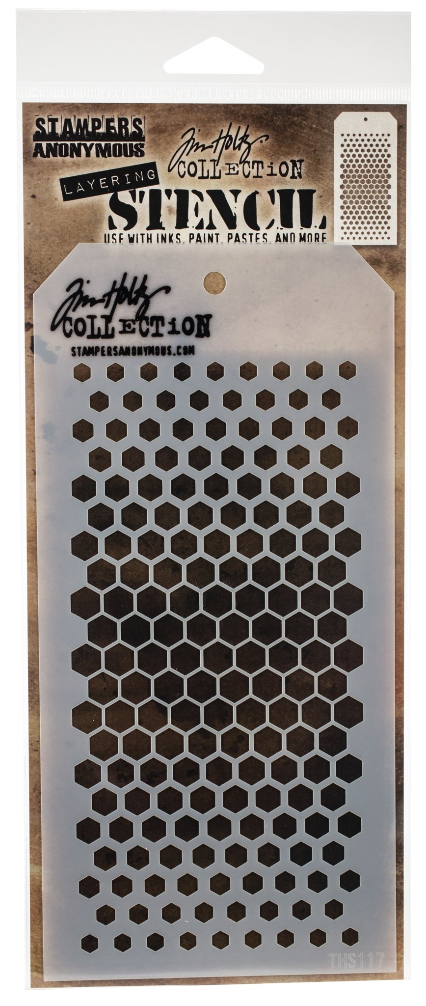 Bild von Tim Holtz Layered Stencil 4.125"X8.5"-Gradient Hex