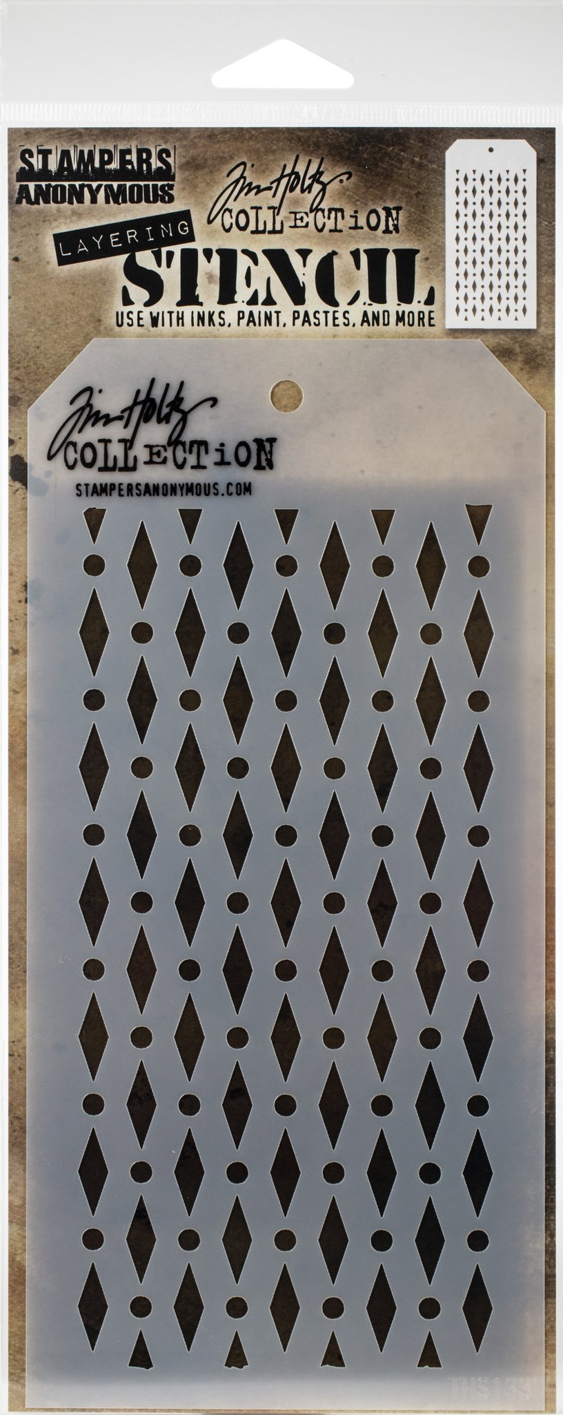 Bild von Tim Holtz Layered Stencil 4.125"X8.5"-Diamond Dots