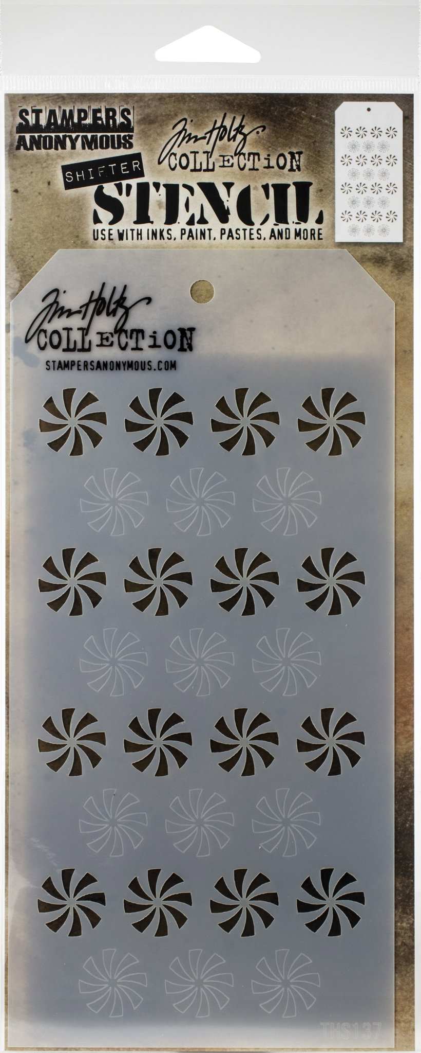 Bild von Tim Holtz Layered Stencil 4.125"X8.5"-Shifter Peppermint