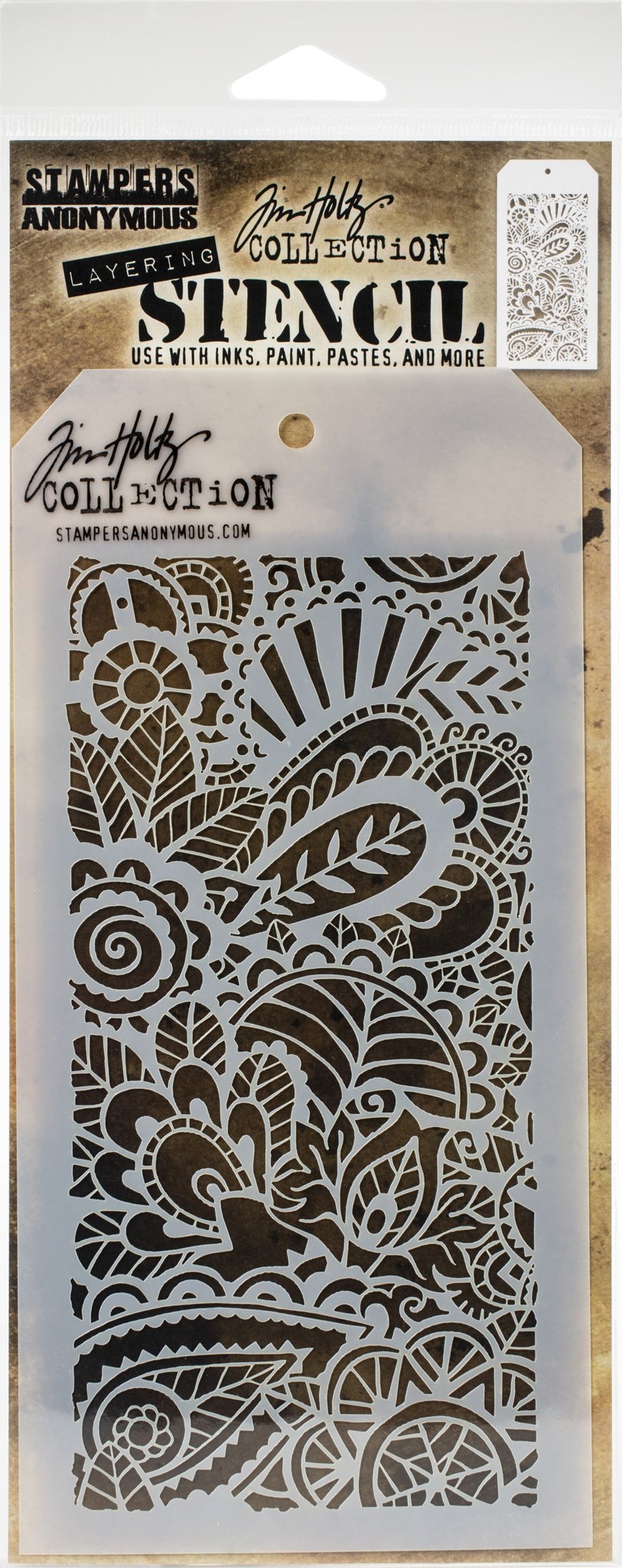 Bild von Tim Holtz Layered Stencil 4.125"X8.5"-Doodle Art 1 -Layered