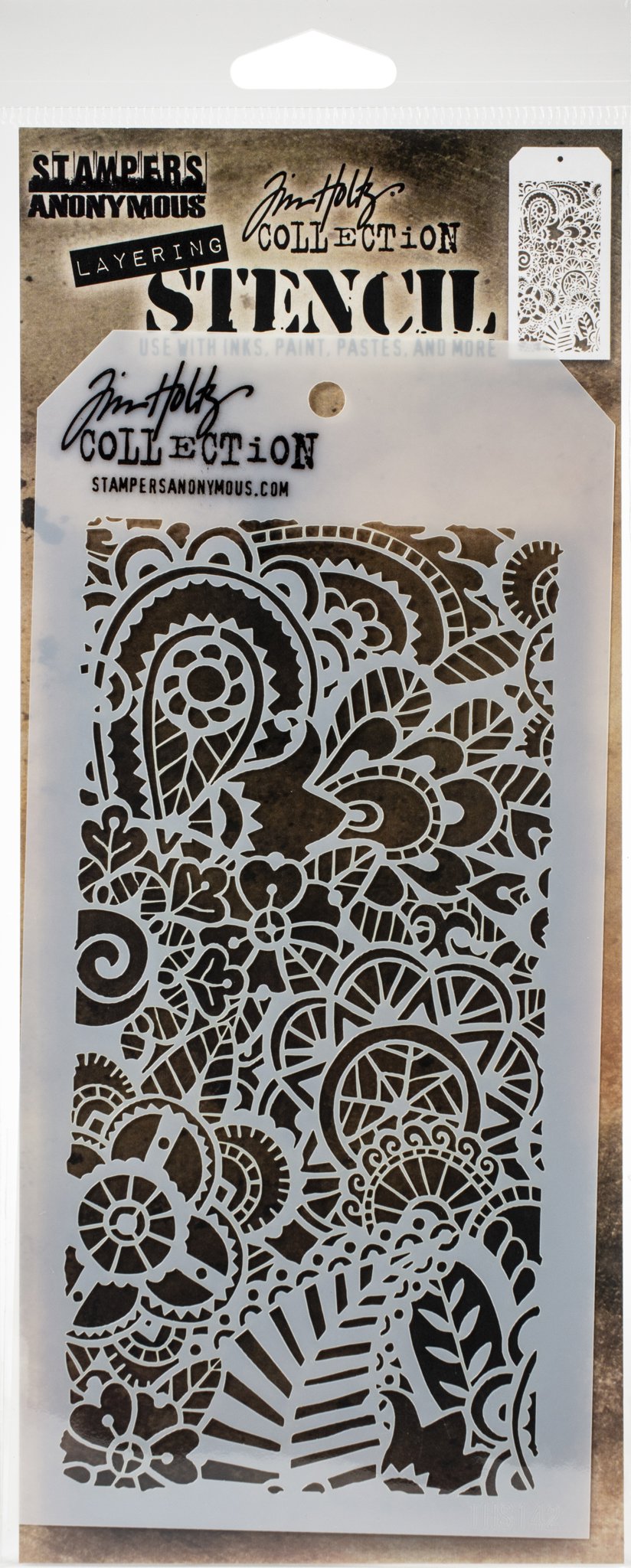 Bild von Tim Holtz Layered Stencil 4.125"X8.5"-Doodle Art 2 -Layered