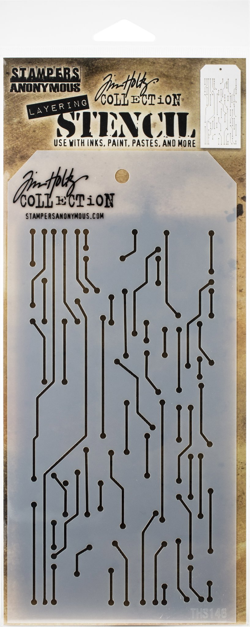 Bild von Tim Holtz Layered Stencil 4.125"X8.5"-Circuit -Layered