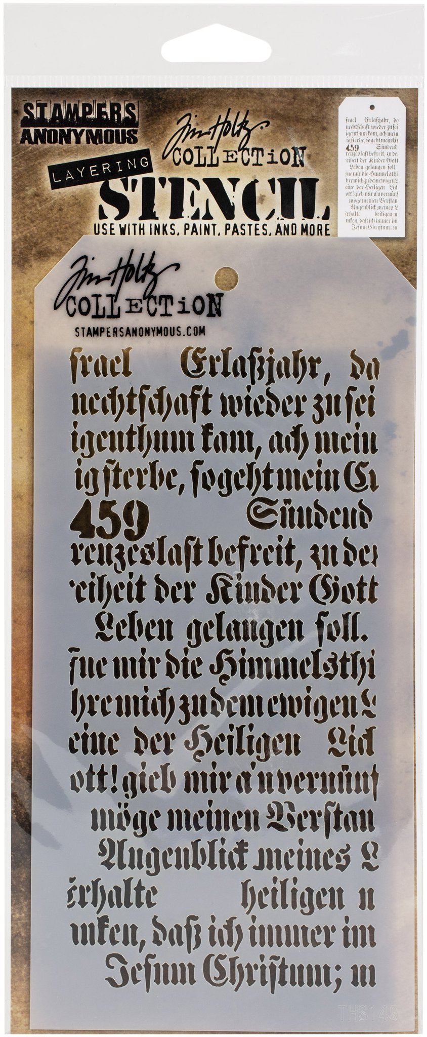 Bild von Tim Holtz Layered Stencil 4.125"X8.5"-Script -Layered