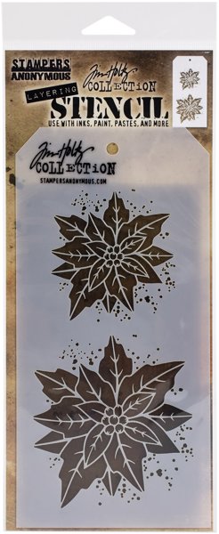 Bild von Tim Holtz Layered Stencil 4.125"X8.5"-Poinsettia Due