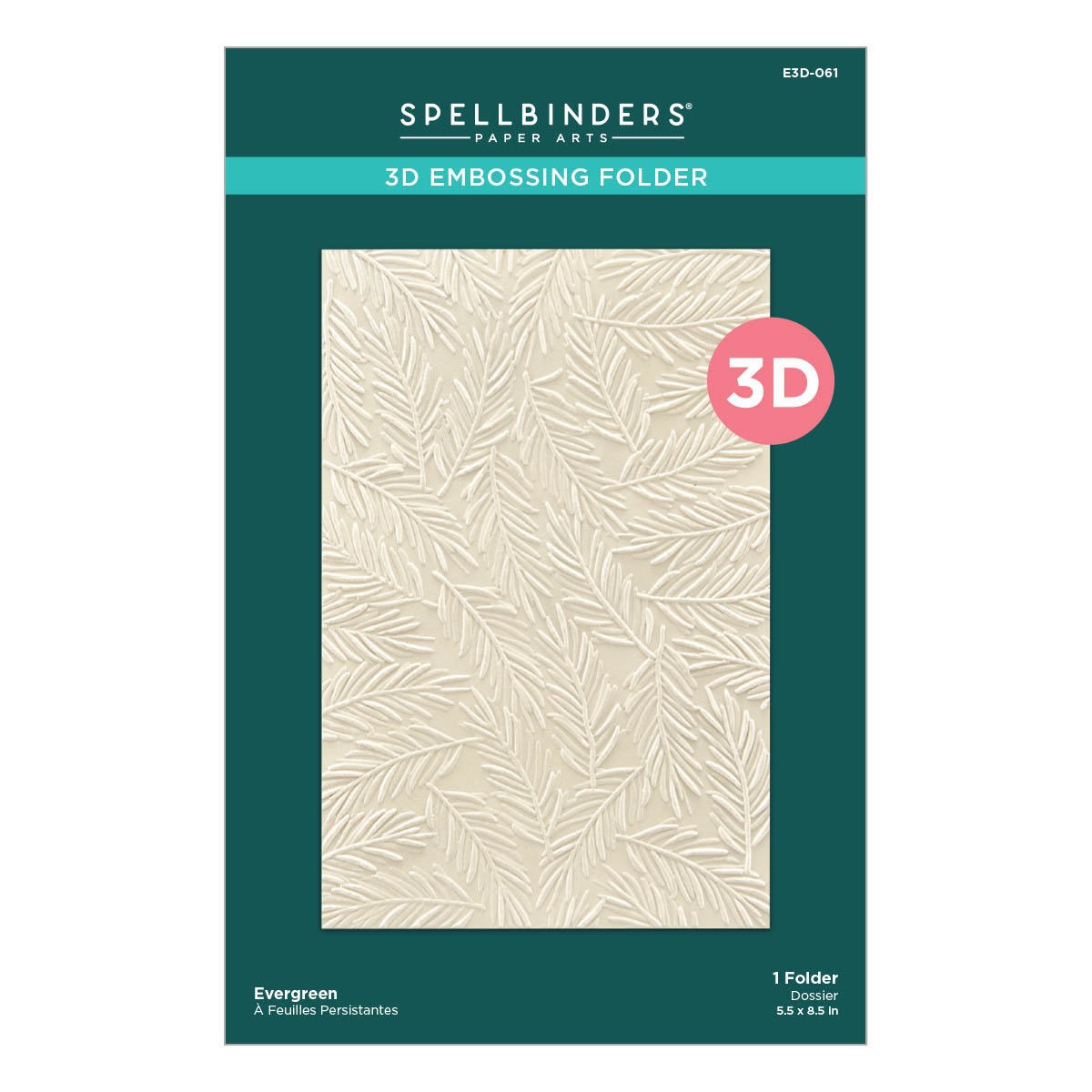 Bild von Spellbinders 3D Embossing Folder-Evergreen Embossing Folder