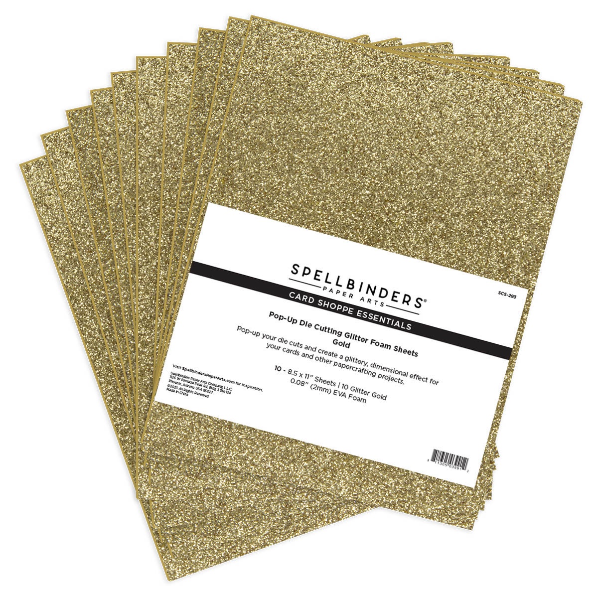 Bild von Spellbinders Pop-Up Die Cutting Glitter Foam Sheets-Gold