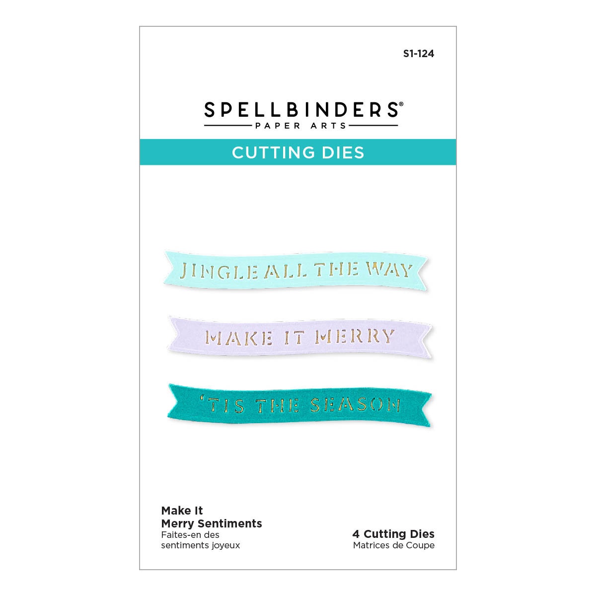 Bild von Spellbinders Etched Dies From The Make It Merry Collection-Make It Merry Sentiments