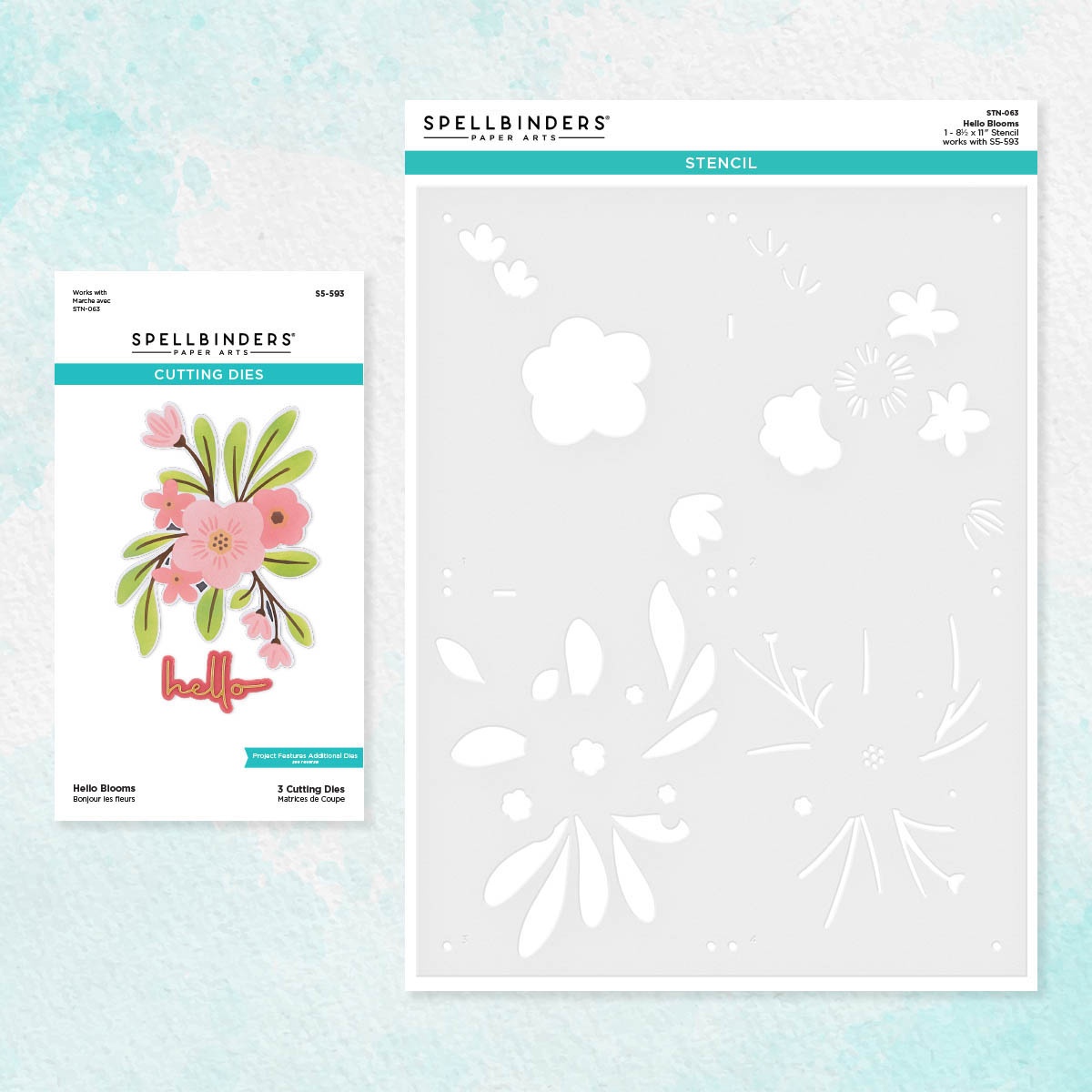 Bild von Spellbinders Stencil & Die Bundle-Hello Blooms