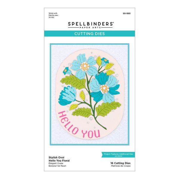 Bild von Spellbinders Etched Dies From The Stylish Ovals Collection-Stylish Oval Hello You Floral
