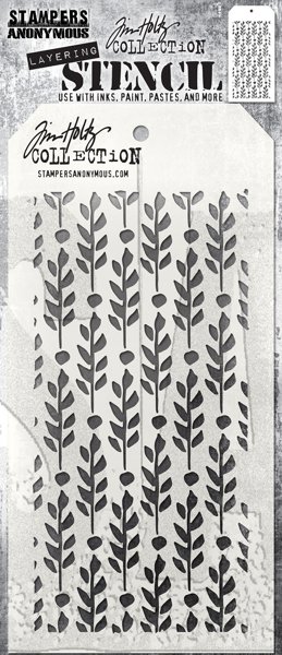 Bild von Tim Holtz Layered Stencil 4.125"X8.5"-Berry Leaves