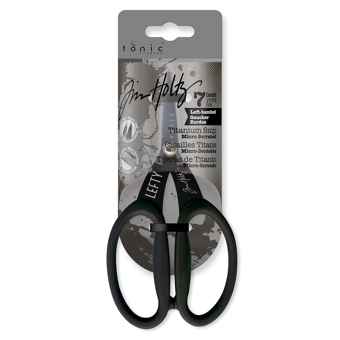 Bild von Tim Holtz Non-Stick Titanium Micro Serrated Scissors 7"-Left-Handed