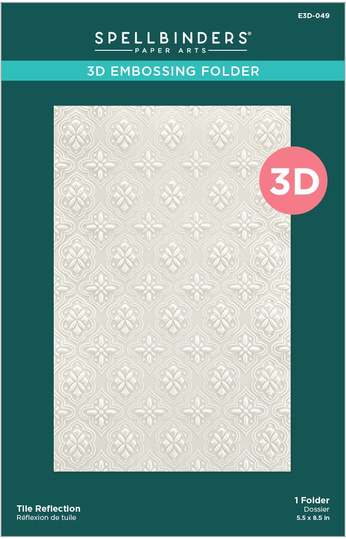 Bild von Spellbinders 3D Embossing Folder 5.5"x8.5"-Tile Reflection -Floral Reflection