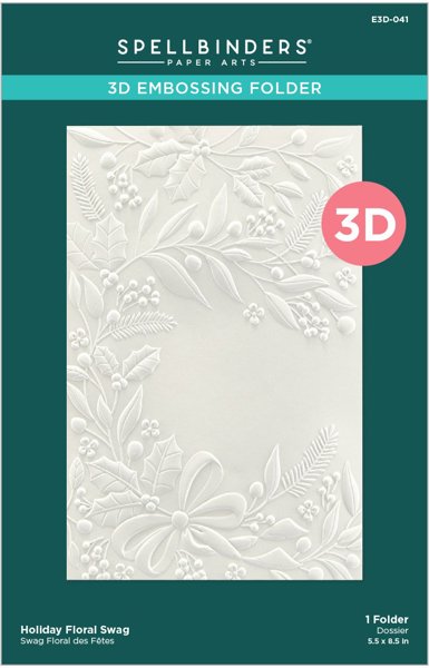 Bild von Spellbinders 3D Embossing Folder 5.5"x8.5"-Holiday Floral Swag