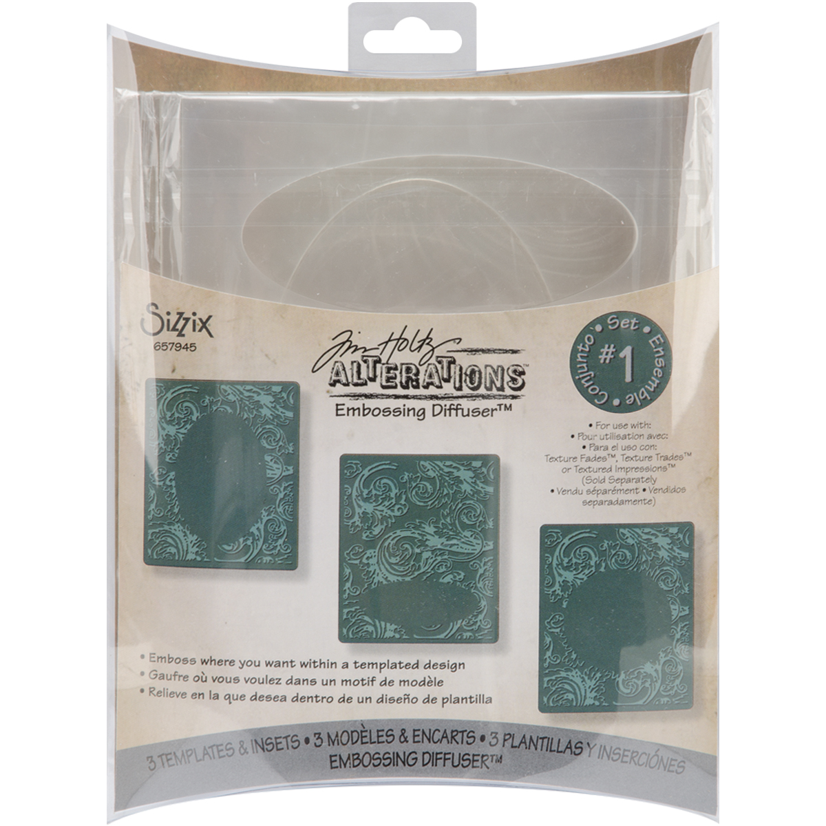 Bild von Sizzix BIGkick/Big Shot/Vagabond Embossing Diffusers 3/Pkg-#1 By Tim Holtz