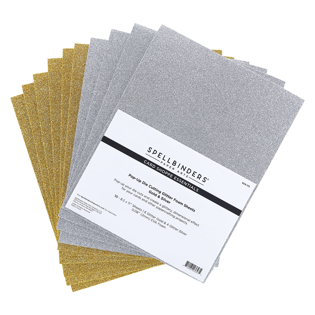 Bild von Spellbinders Glitter Foam Sheets 8.5"X11" 5/Pkg-Gold & Silver