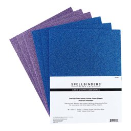 Bild von Spellbinders Glitter Foam Sheets 8.5"X11" 5/Pkg-Peacock Feathers -Purple & Blue