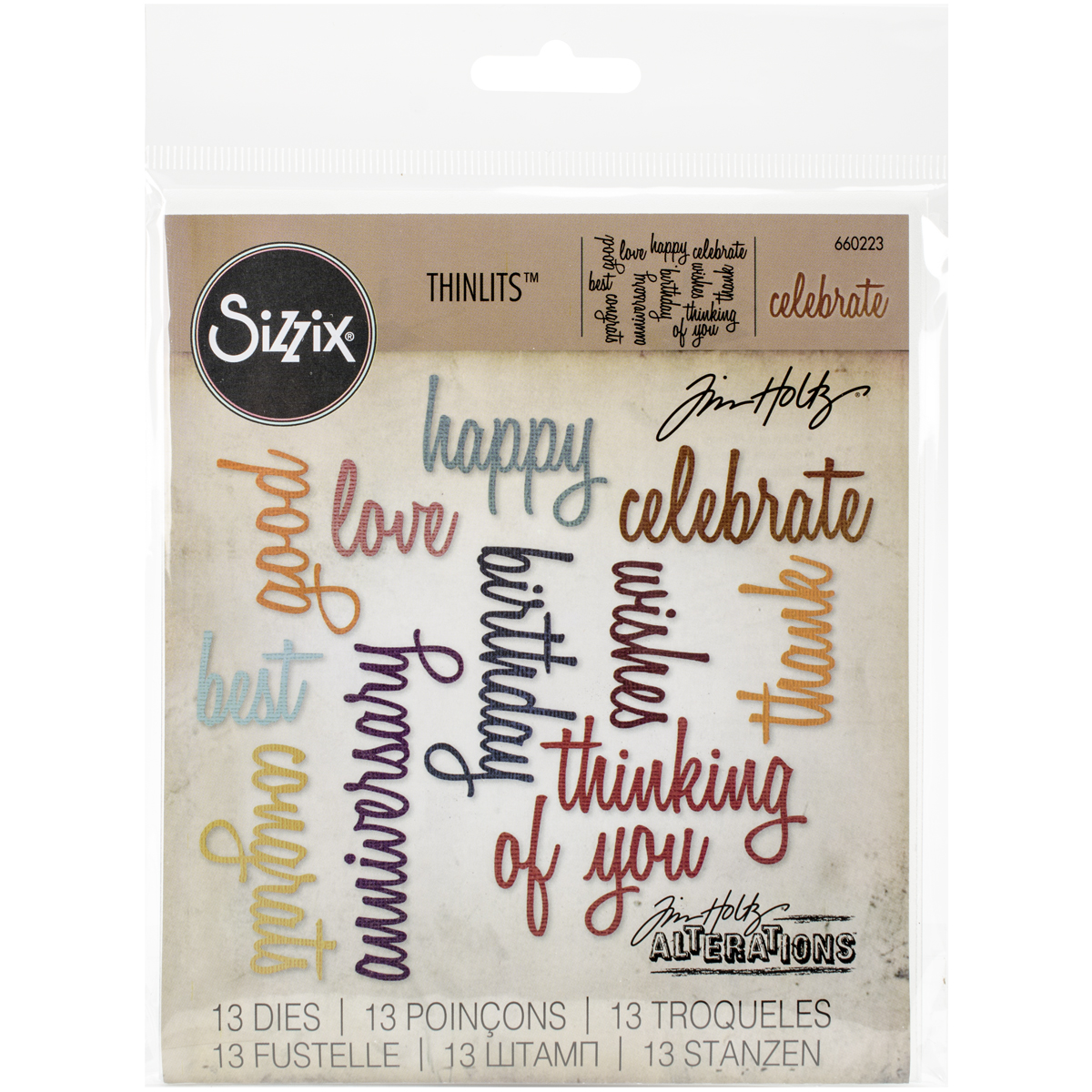 Bild von Sizzix Thinlits Dies By Tim Holtz 13/Pkg-Celebration Script Words