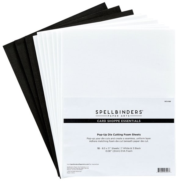 Bild von Spellbinders Card Shoppe Essentials Foam Sheets 8.5"X11"-(7) White, (3) Black