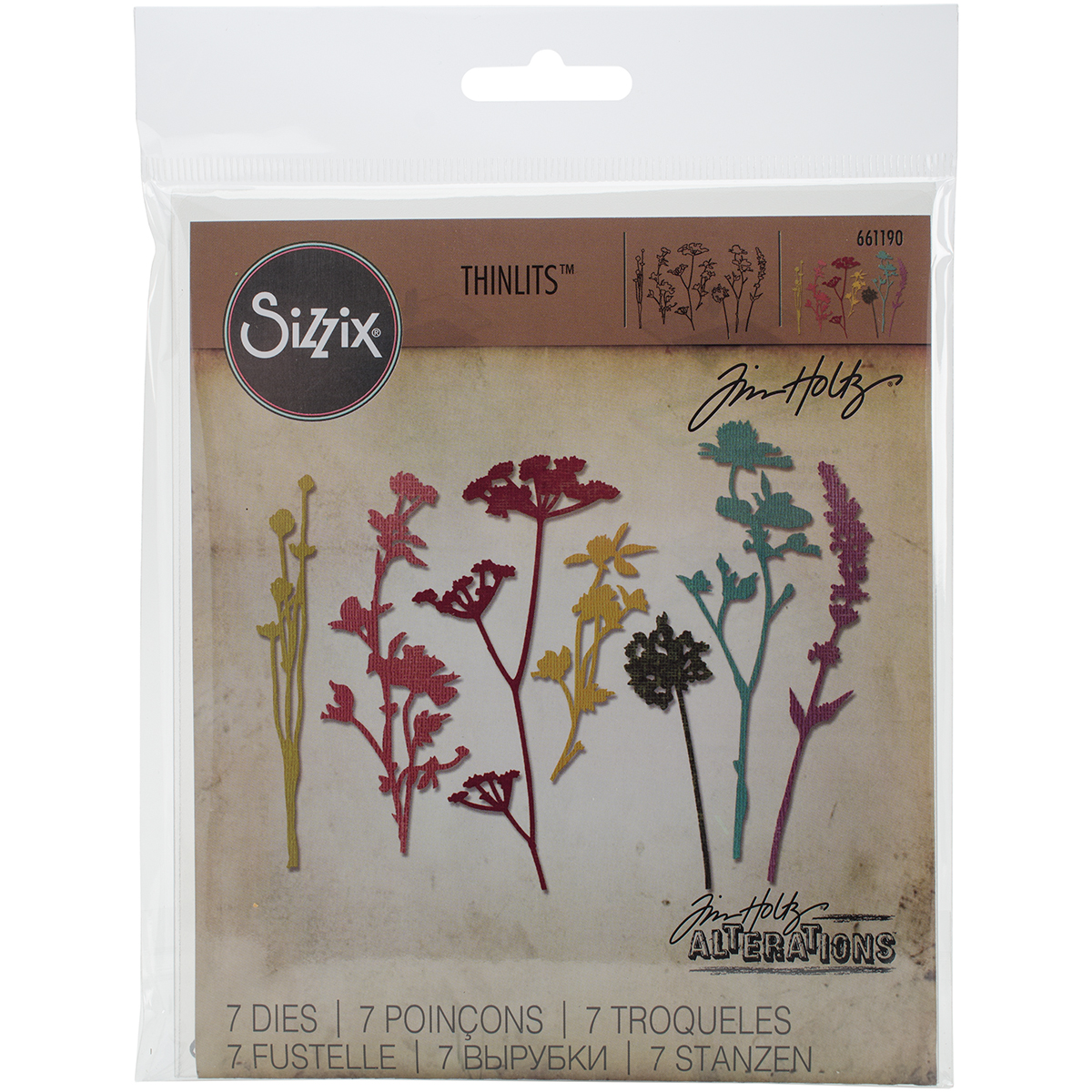 Bild von Sizzix Thinlits Dies By Tim Holtz 7/Pkg-Wildflowers#1