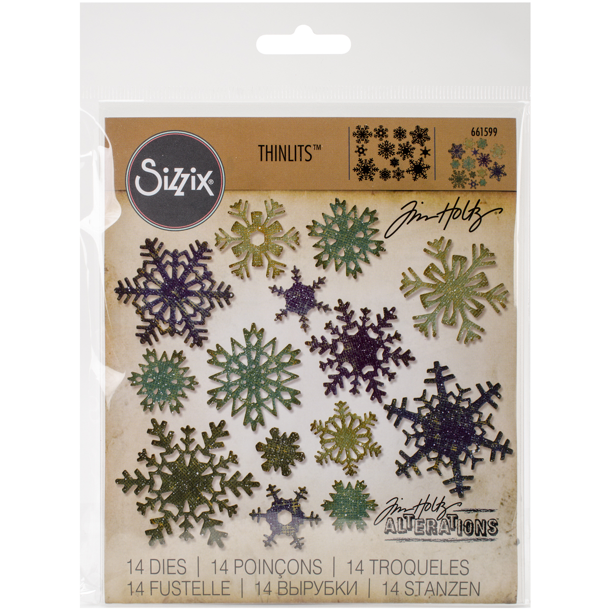 Bild von Sizzix Thinlits Dies By Tim Holtz 14/Pkg-Mini Paper Snowflakes