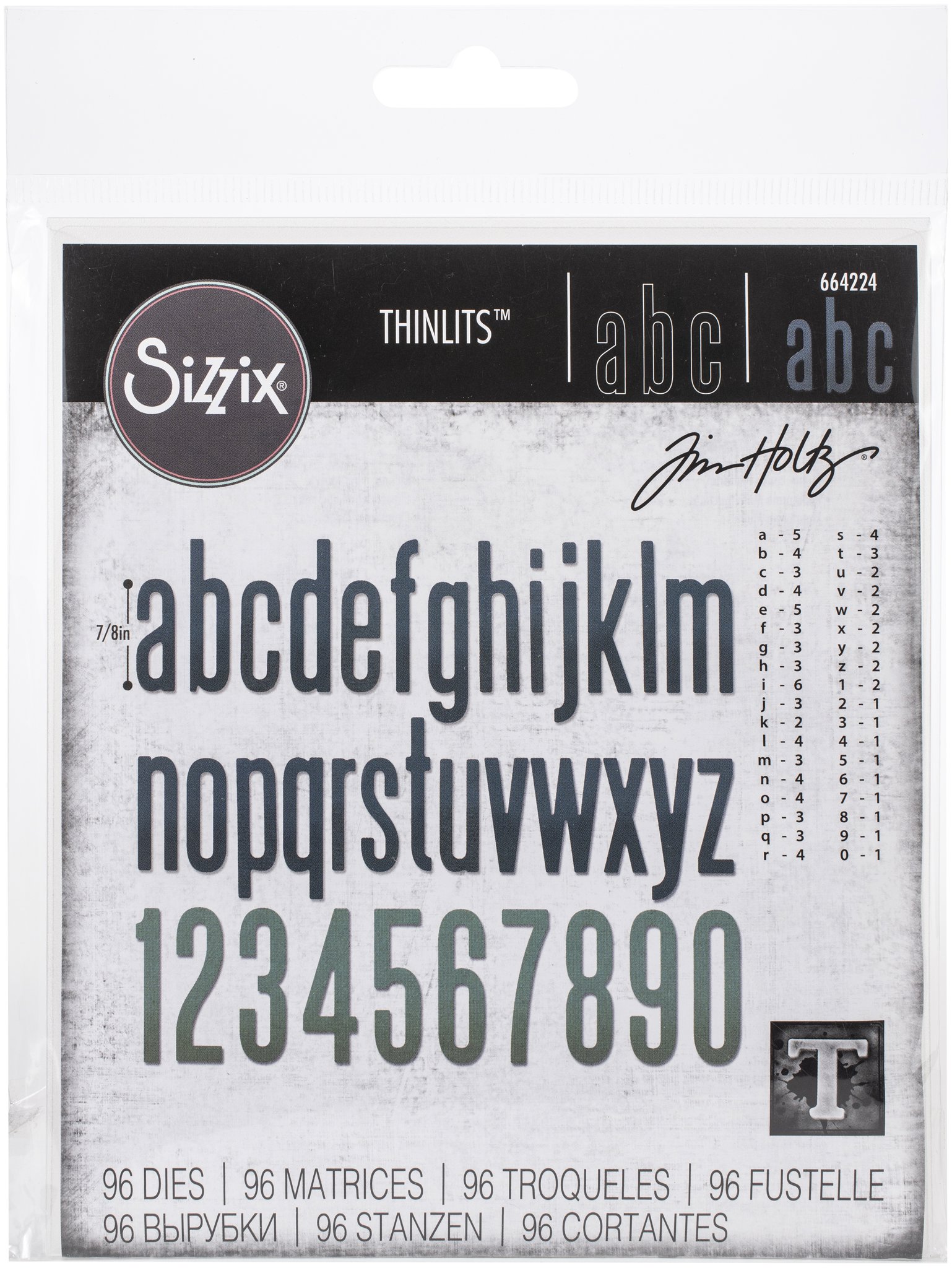 Bild von Sizzix Thinlits Dies By Tim Holtz 96/Pkg-Alphanumeric, Classic Lower