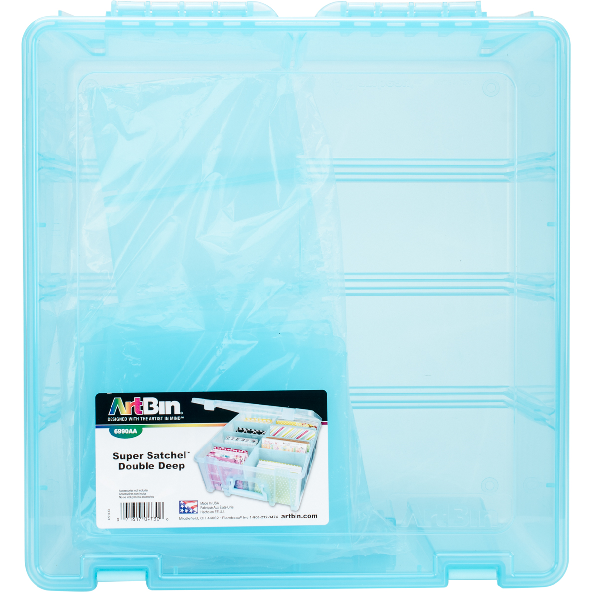 Bild von ArtBin Super Satchel Double Deep Box W/Dividers-15.25"X14"X6.25" Aqua Mist