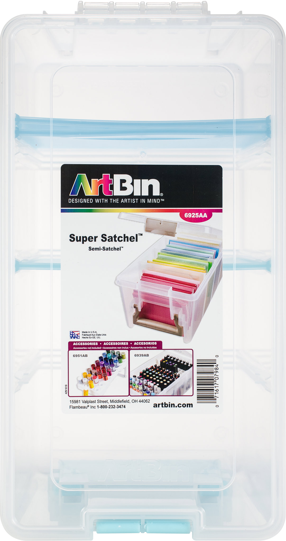 Bild von ArtBin Super Semi Satchel-Aqua Handle, Latch & Dividers