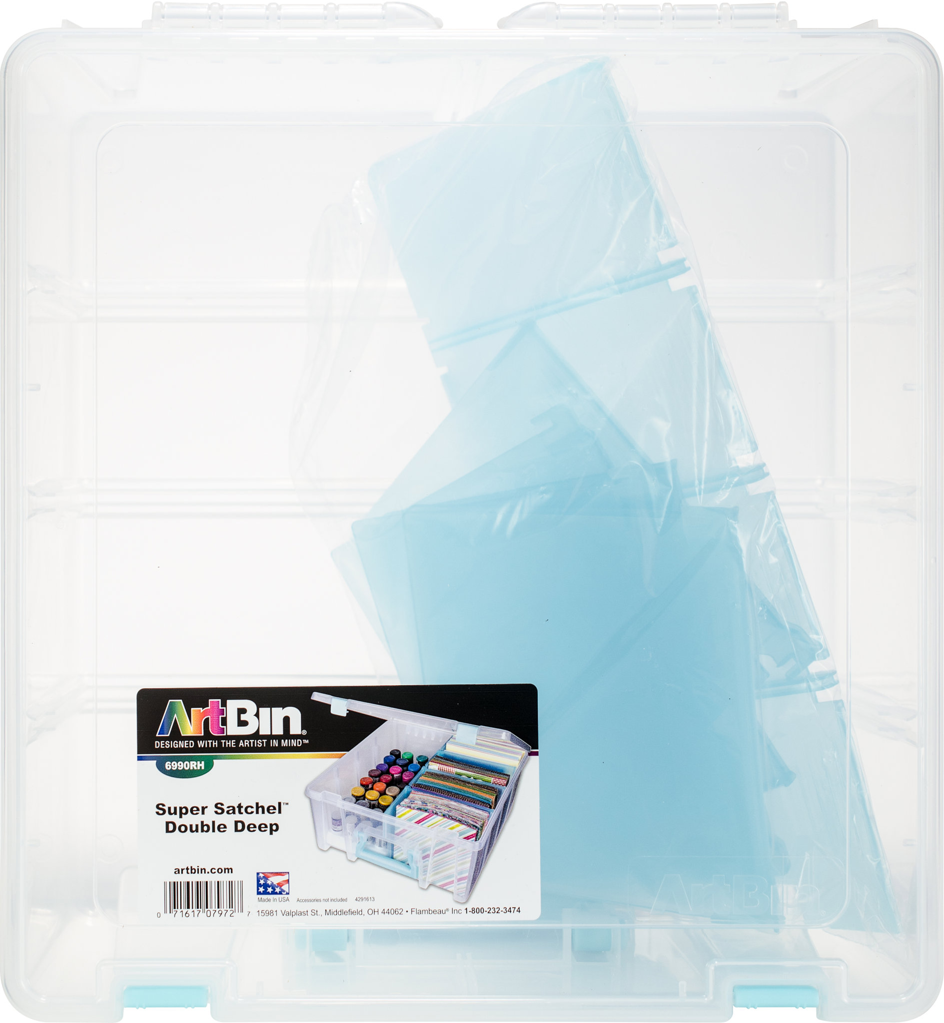 Bild von ArtBin Super Satchel Double Deep W/Removable Dividers-Aqua Handle, Latch & Dividers