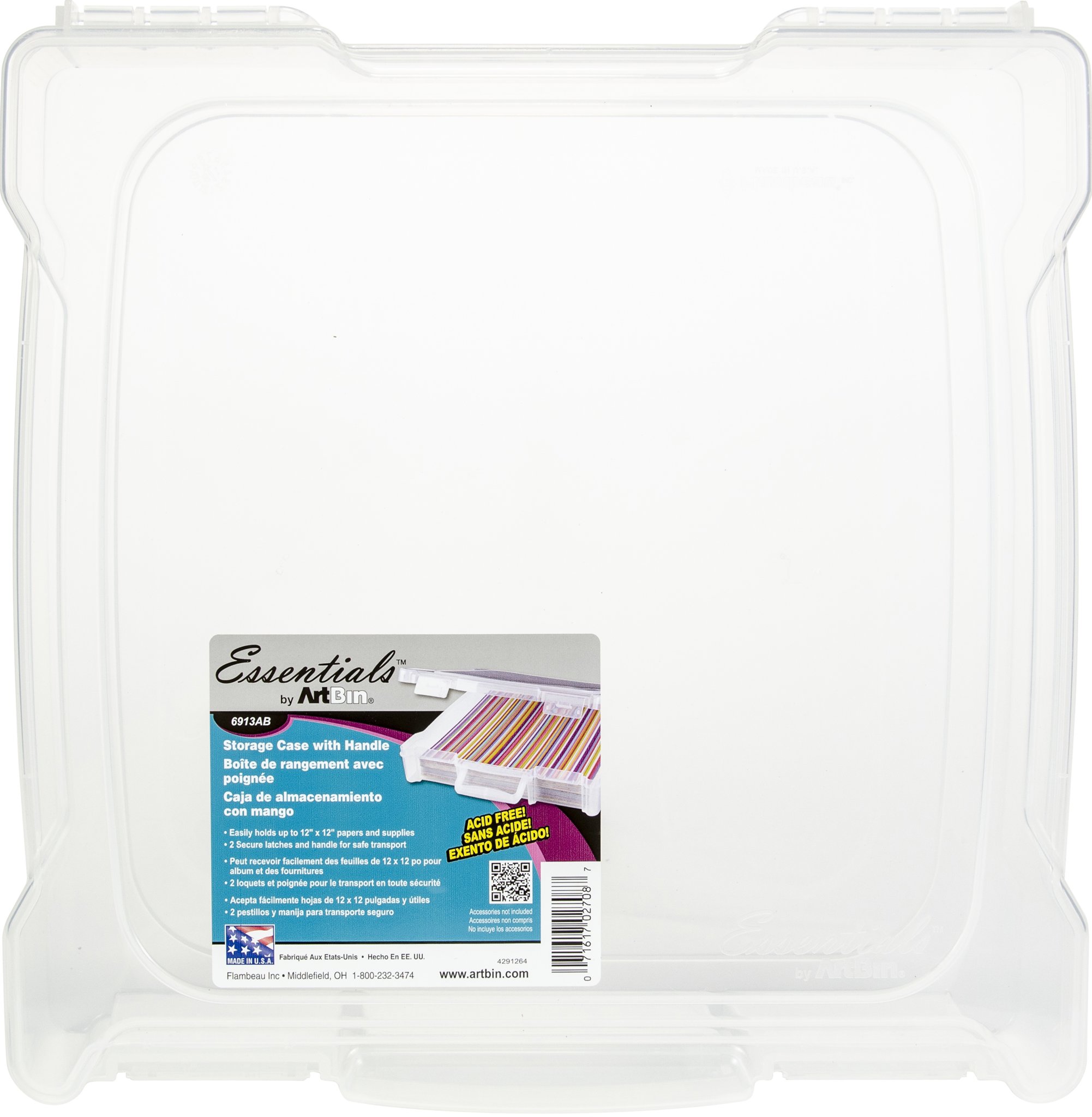 Bild von ArtBin Essentials Box W/Handle-12"X12" Translucent