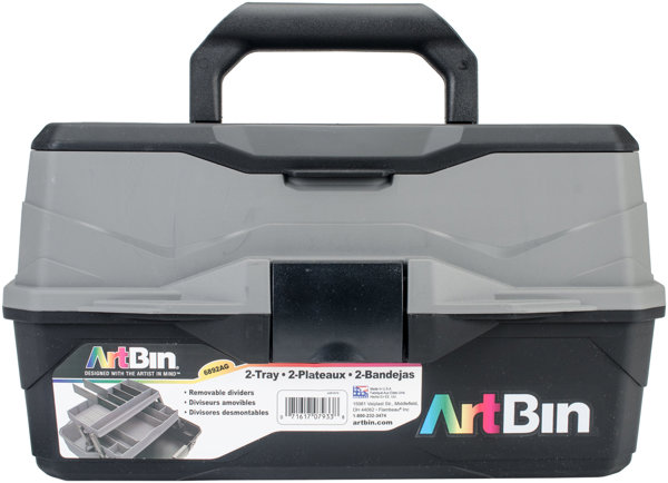 Bild von ArtBin Lift Tray Box W/2 Trays & Quick Access Lid Storage-8"X14"X7.5", Black & Gray