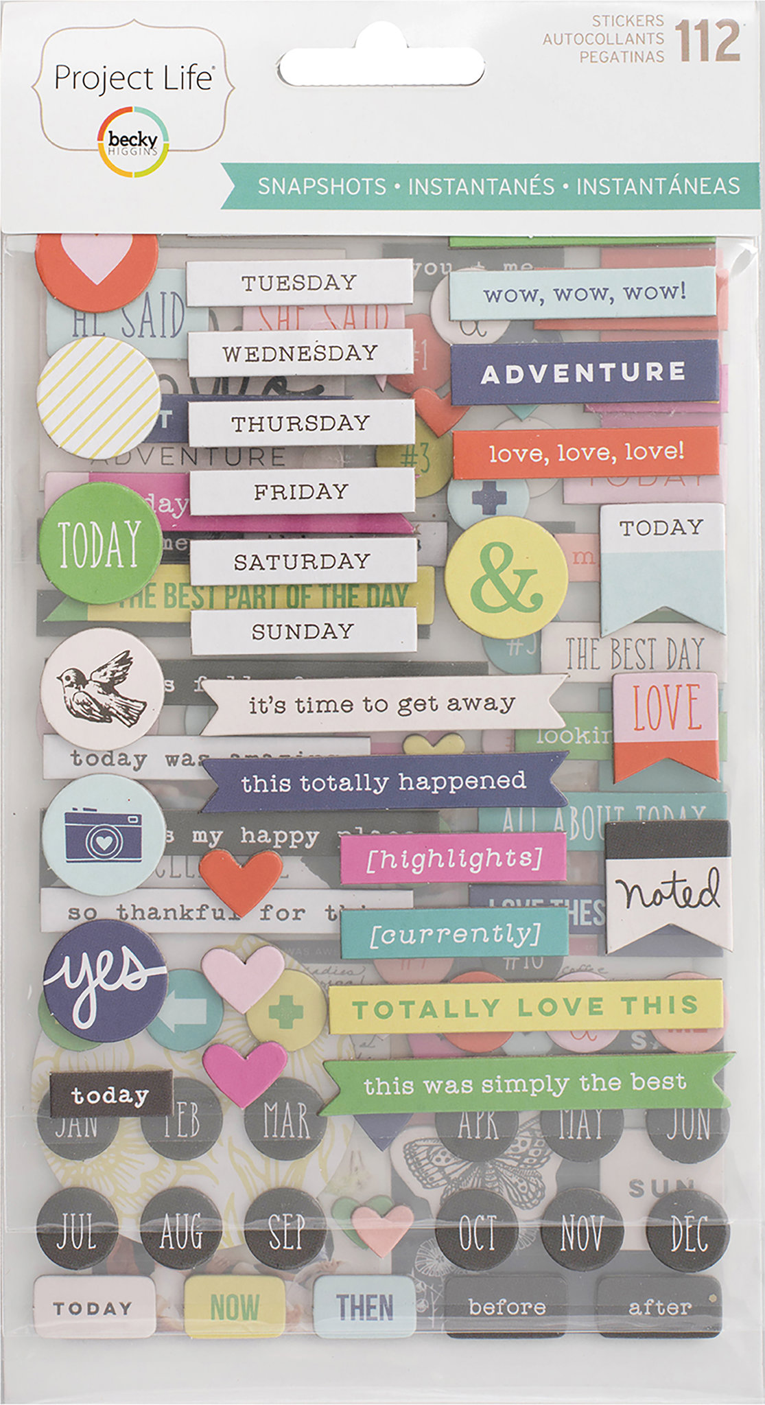 Bild von Project Life Chipboard Stickers-Snapshots