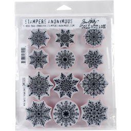 Bild von Tim Holtz Cling Stamps 7"X8.5" Mini Swirly Snowflakes