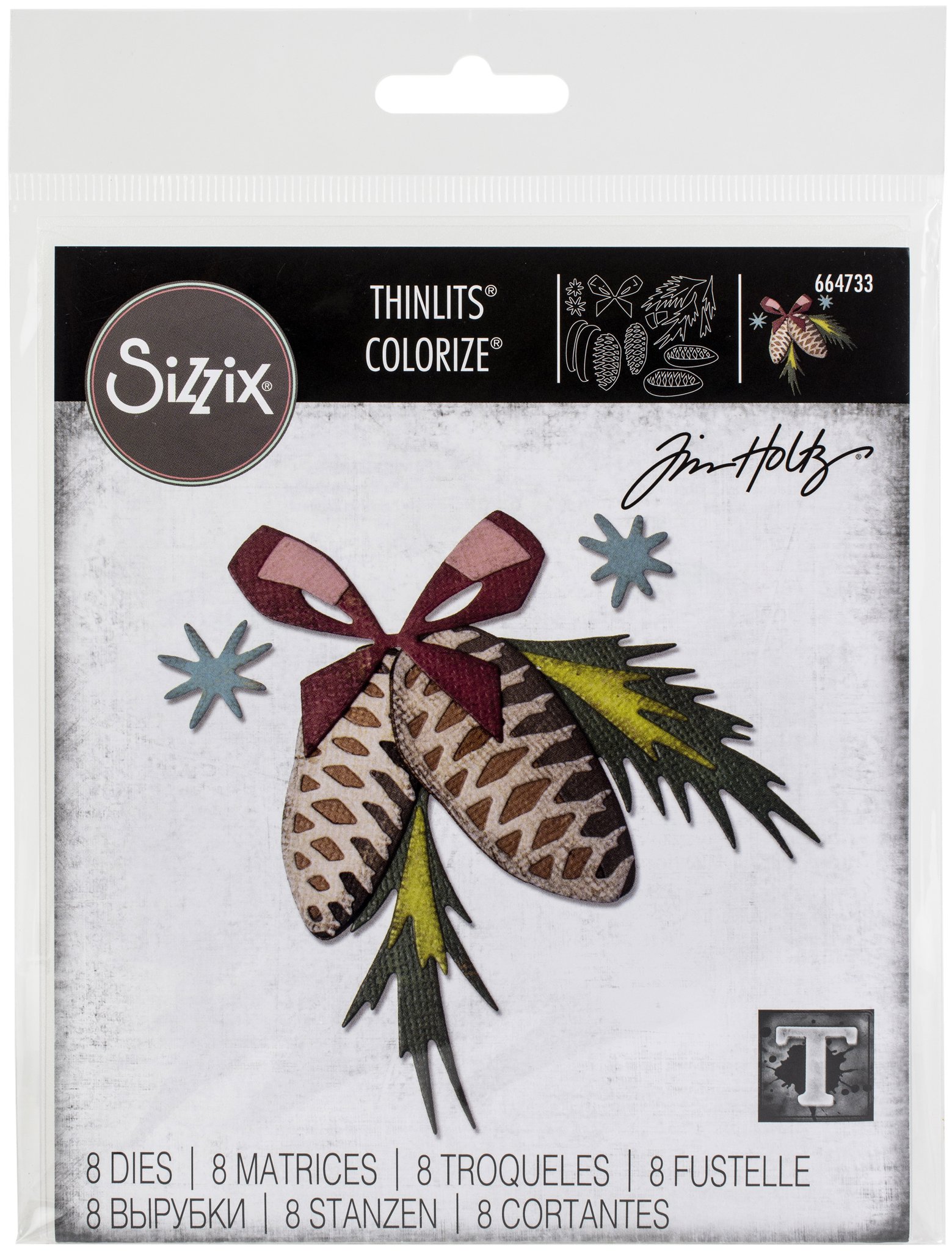 Bild von Sizzix Thinlits Dies By Tim Holtz 8/Pkg-Festive Trims Colorize