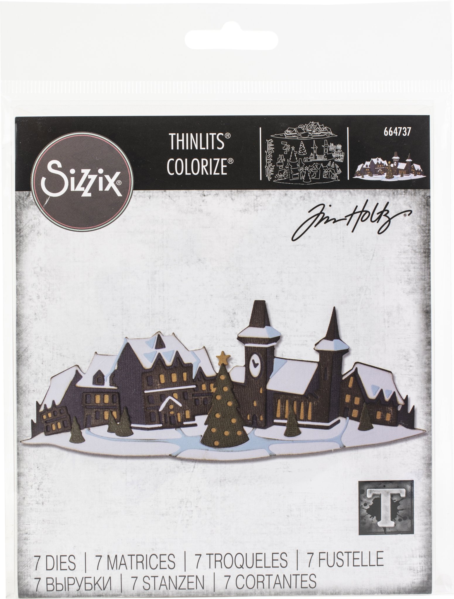 Bild von Sizzix Thinlits Dies By Tim Holtz 6/Pkg-Holiday Village Colorize