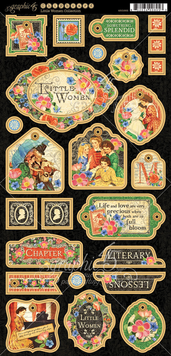 Bild von Graphic45 Little Women Chipboard Die-Cuts