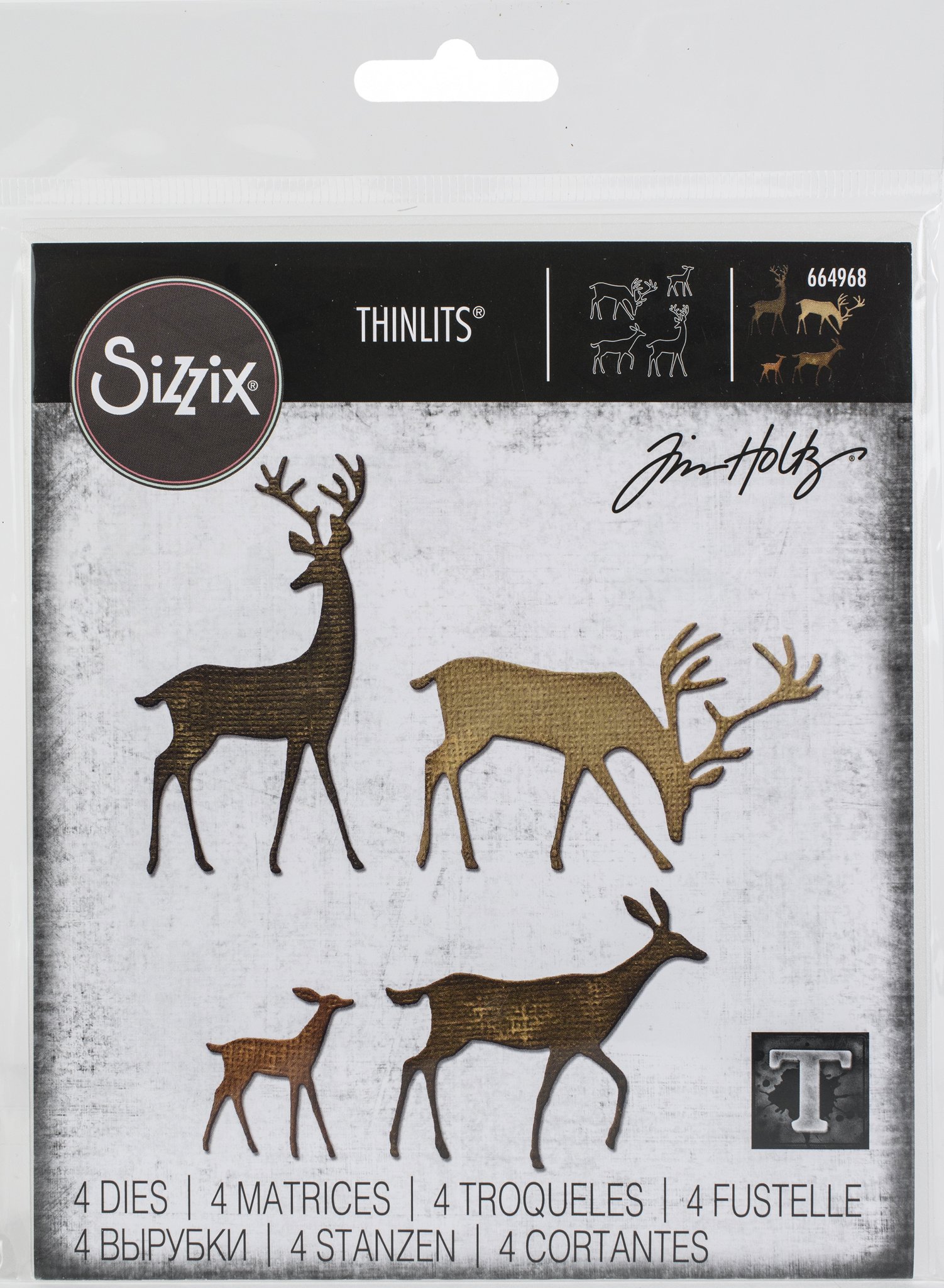 Bild von Sizzix Thinlits Dies By Tim Holtz 4/Pkg-Darling Deer