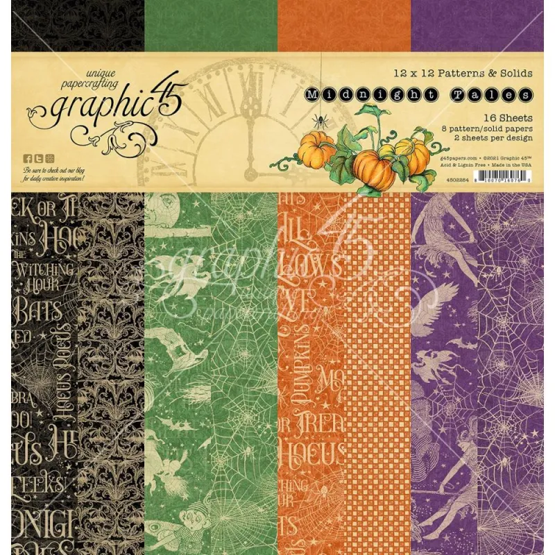 Bild von Graphic45 Midnight Tales 12x12 Patterns & Solids